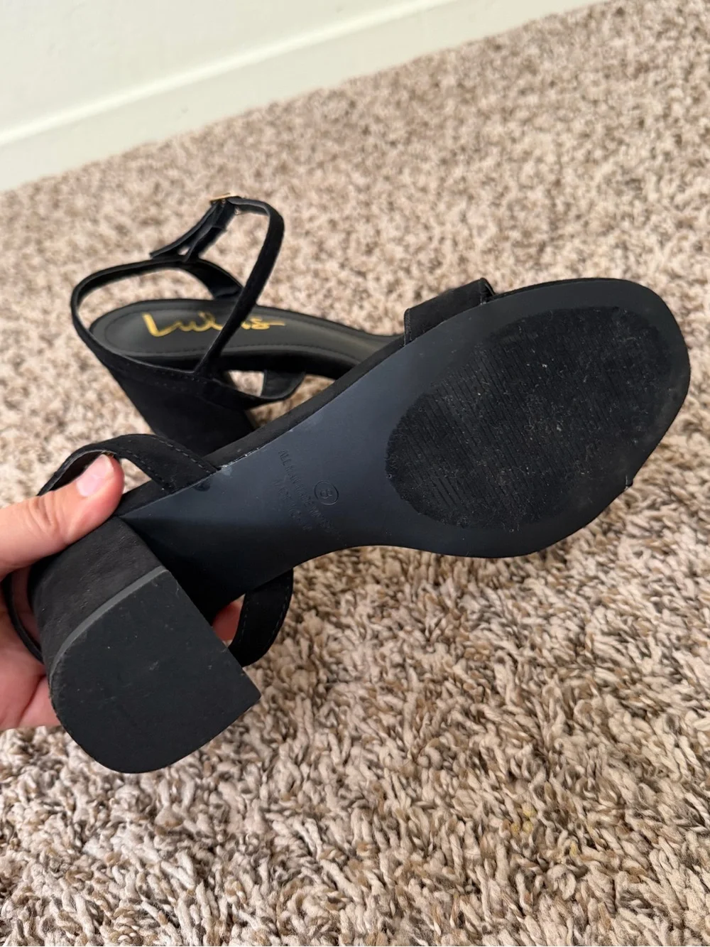 Lulus Arya Black Suede High Heel Sandals